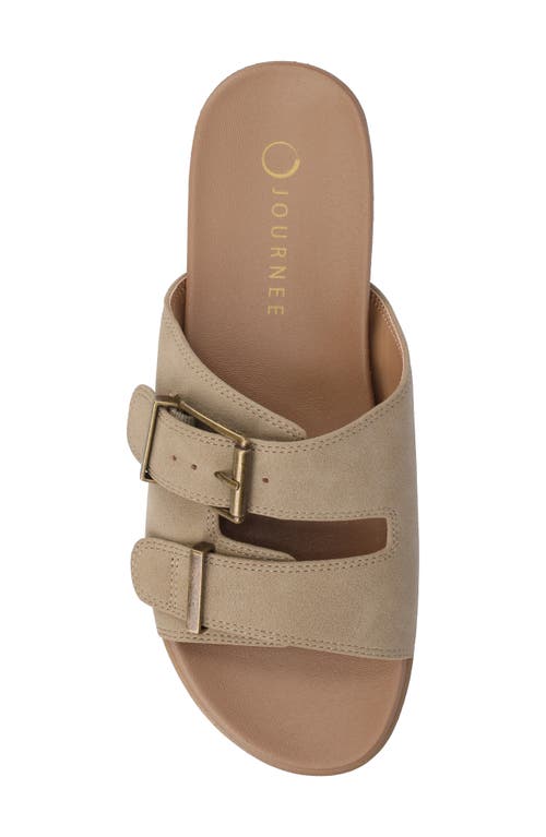 Journee Collection Cosette Buckle Slide Sandal In Taupe