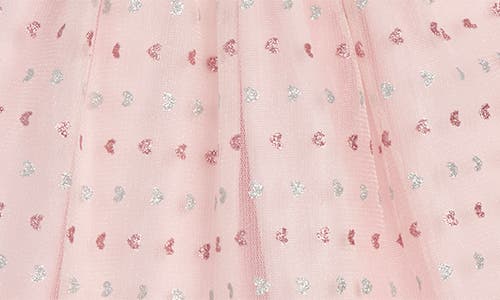 Pippa & Julie Barbara Heart Metallic Party Dress & Bloomers In Pink