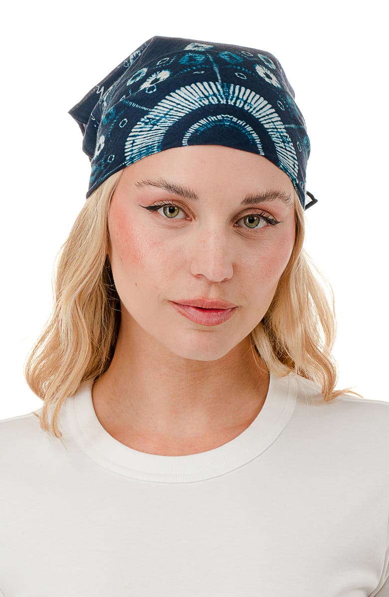 Nicole Miller Tie Dye Bandana, Main, color, Navy