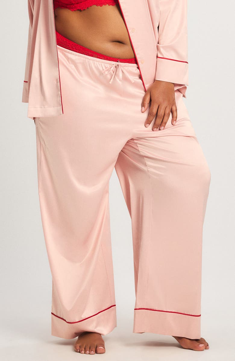 SAVAGE X FENTY Satin Ever After Pajama Pants, Alternate, color, Retro Rose