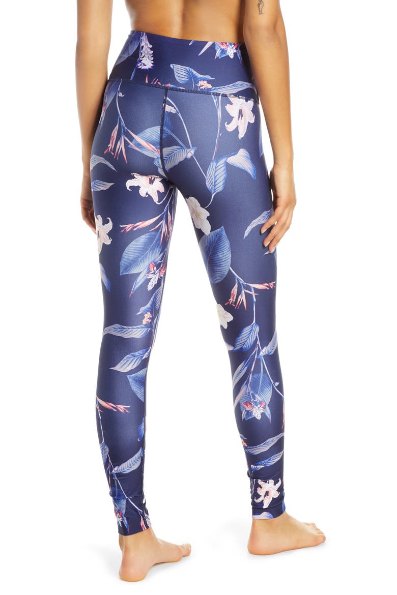 Stardust High Waist Ankle Leggings, Alternate, color, NAVY MARITIME PARADISE FLORAL
