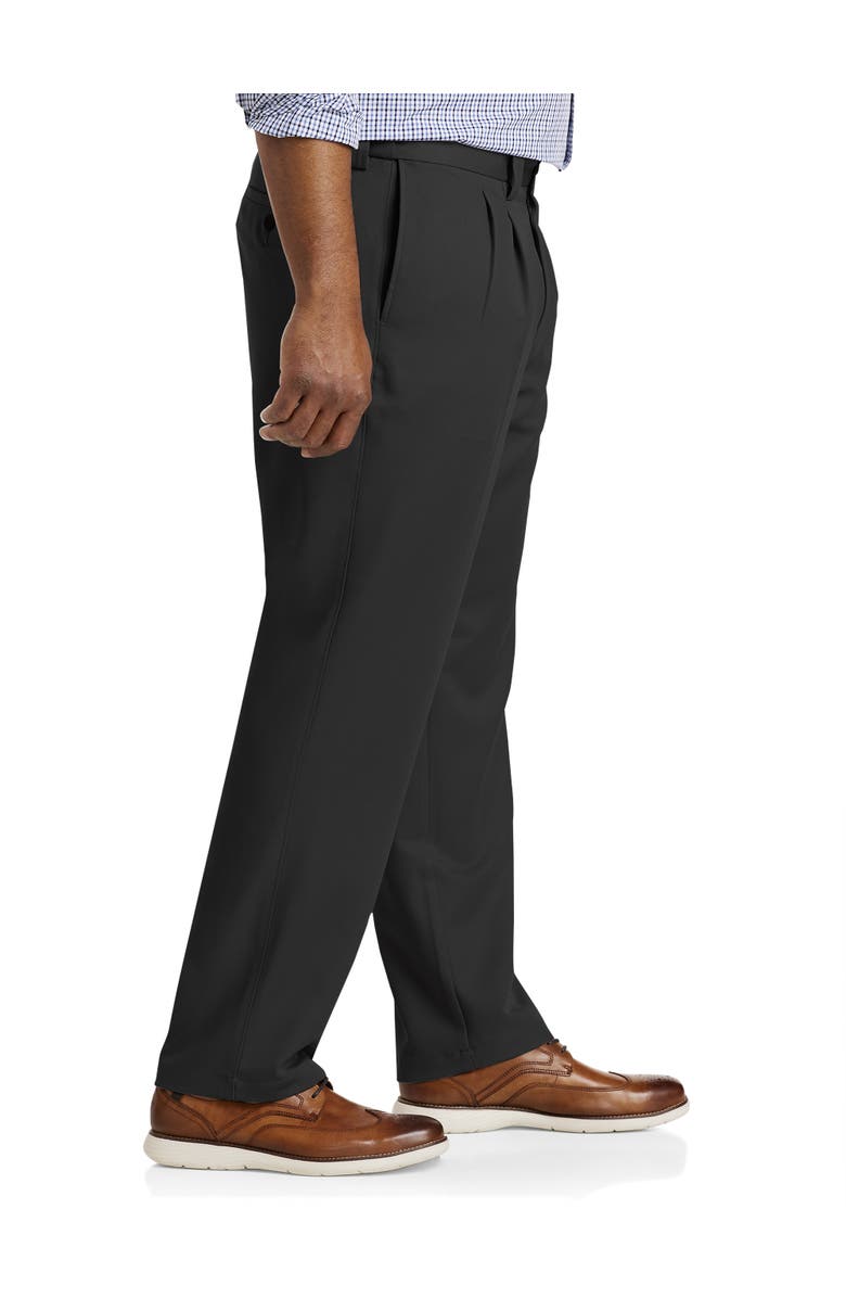 Oak Hill by DXL Waist-Relaxer Pleated Microfiber Pants, Alternate, color, Black