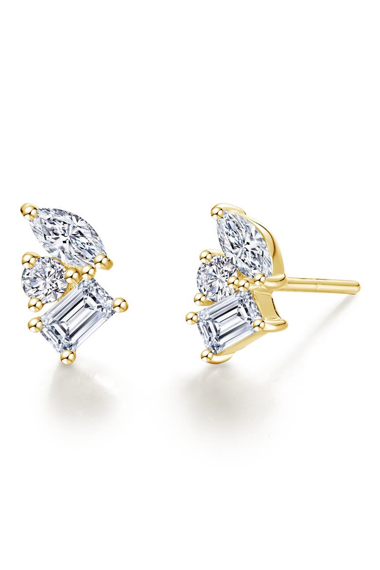 Prismatic Simulated Diamond Stud Earrings, Main, color, GOLD