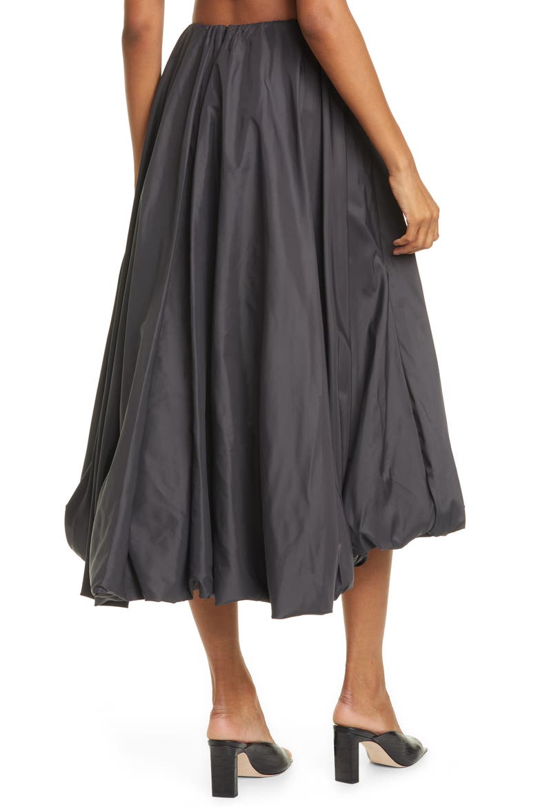 Mariposa Bubble Hem Midi Skirt, Alternate, color, BLACK