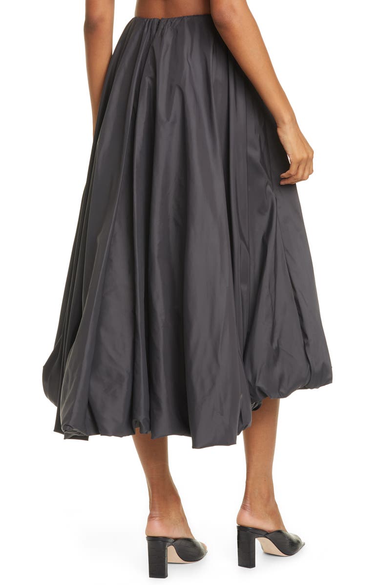 STAUD Mariposa Bubble Hem Midi Skirt, Alternate, color,