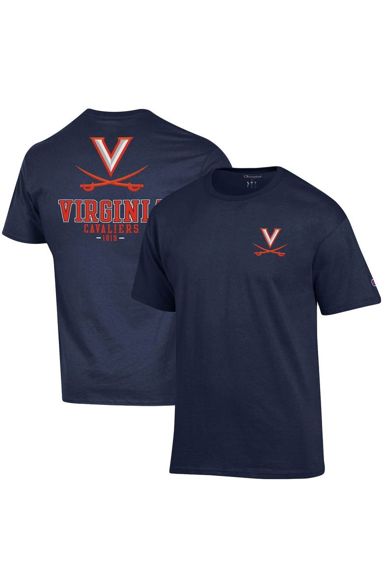 Champion Men's Champion Navy Virginia Cavaliers Stack 2-Hit T-Shirt, Alternate, color, Navy