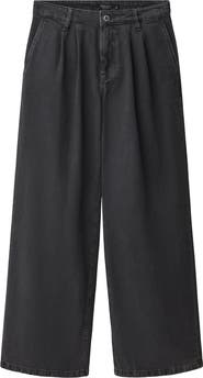 MANGO Pleated Wide Leg Jeans