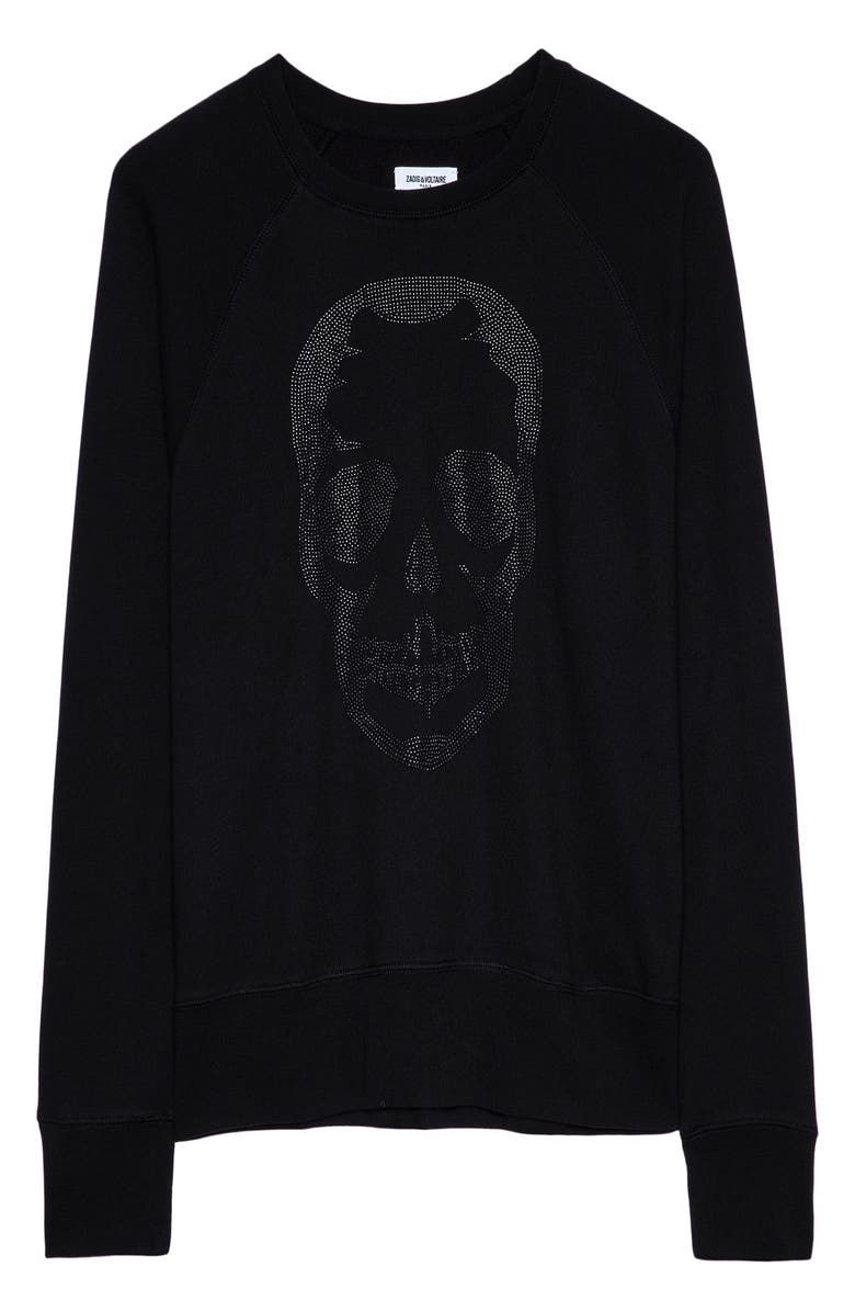 Zadig & Voltaire Skull Cotton & Modal Sweatshirt, Alternate, color,