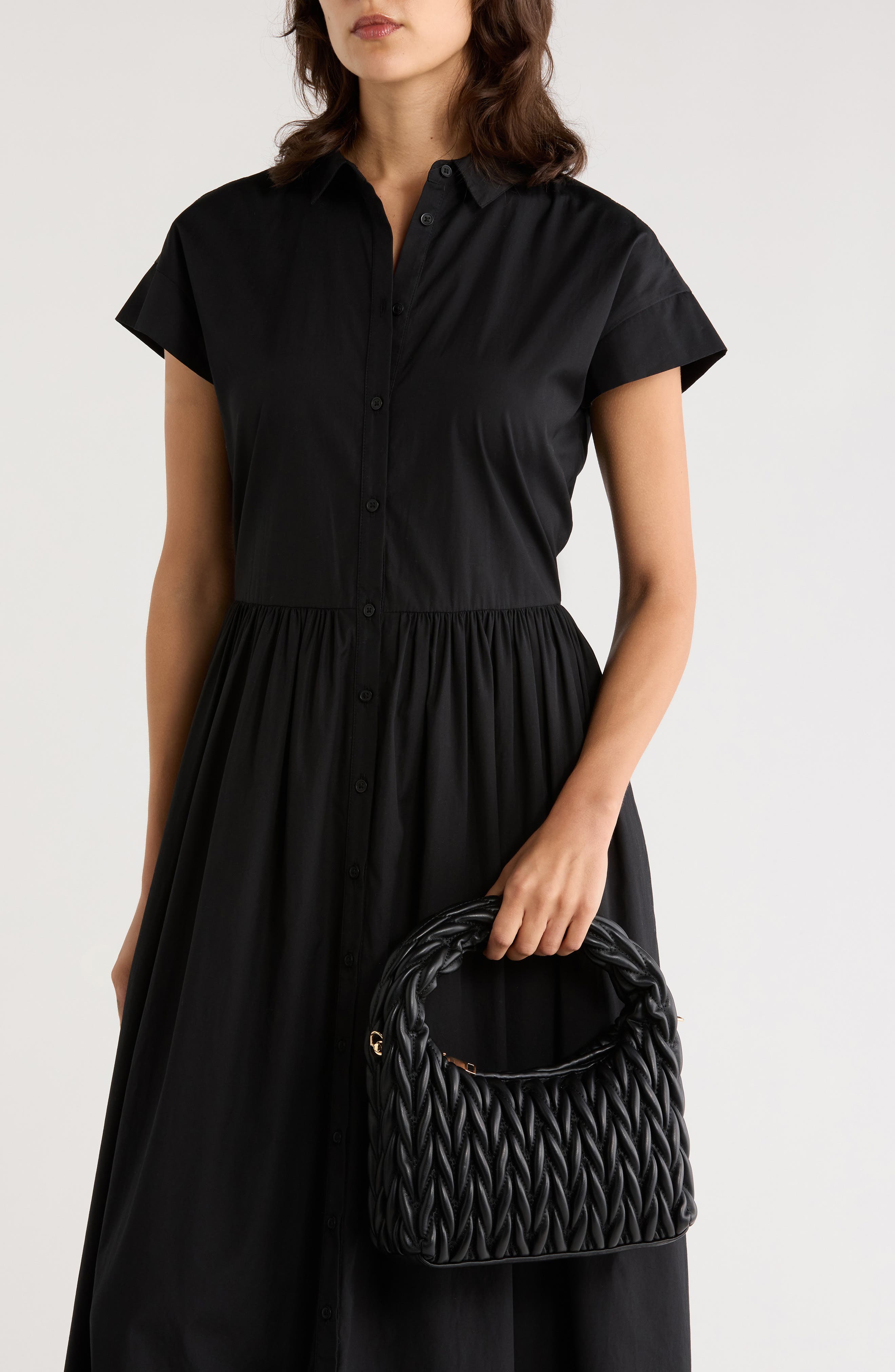 URBAN EXPRESSIONS HANDBAGS Pleated Shoulder Bag, Alternate, color, Black