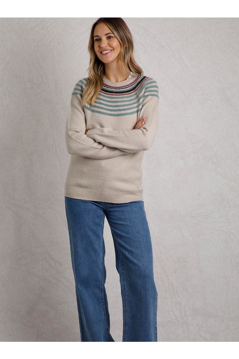 Sinatra Patterned Knit Sweater, Alternate, color, Ecru