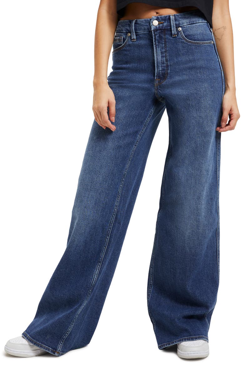 Good American Good Skate Wide Leg Jeans, Main, color,