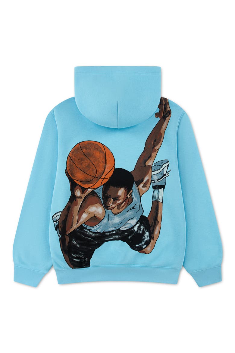 Kids' Jordan Sketch Fleece Hoodie, Alternate, color, BLUE