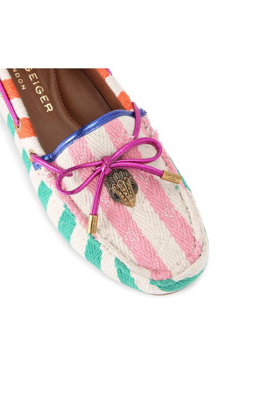 Kurt Geiger London Eagle Stripe Loafer In Green