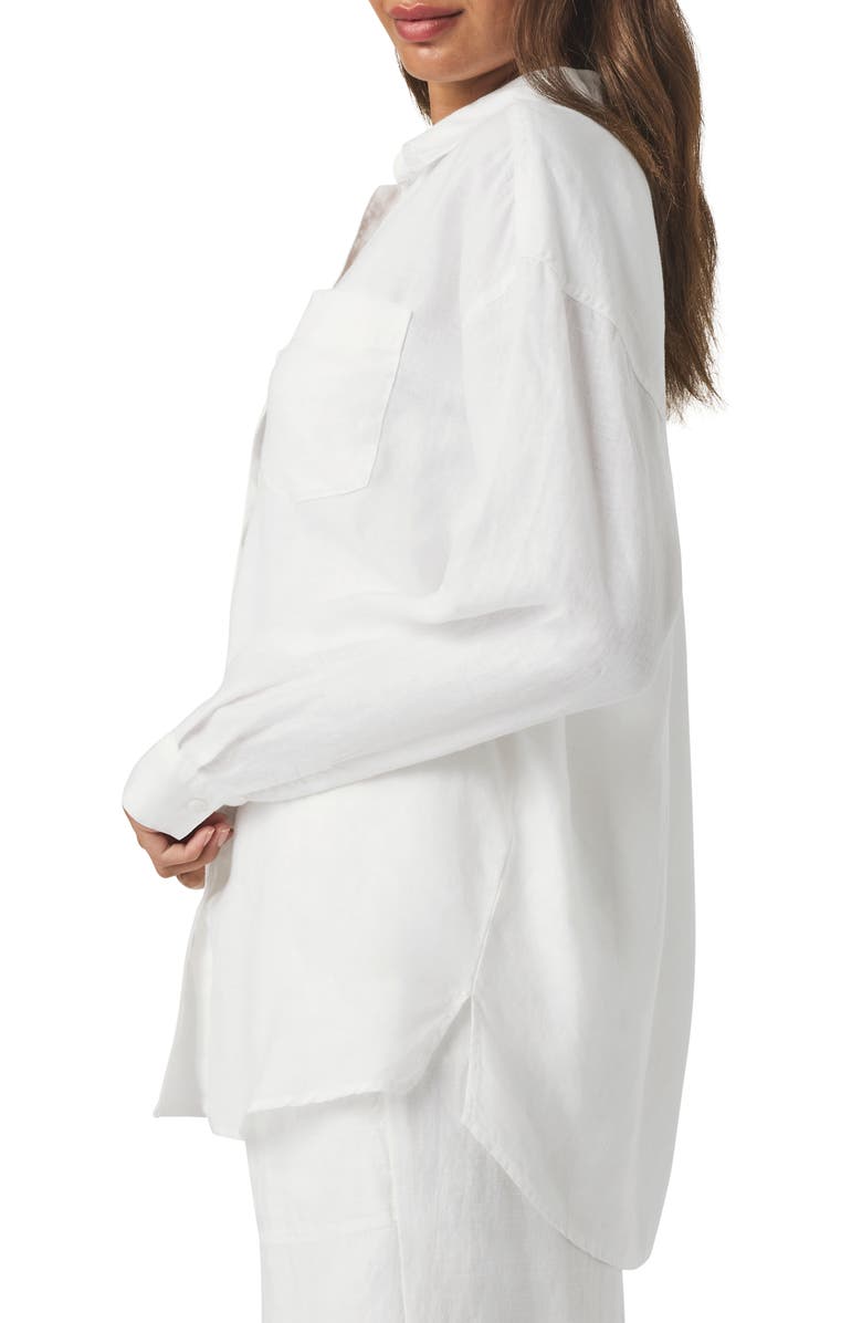 Splendid Stella Oversize Linen Blend Button-Up Shirt, Alternate, color, 