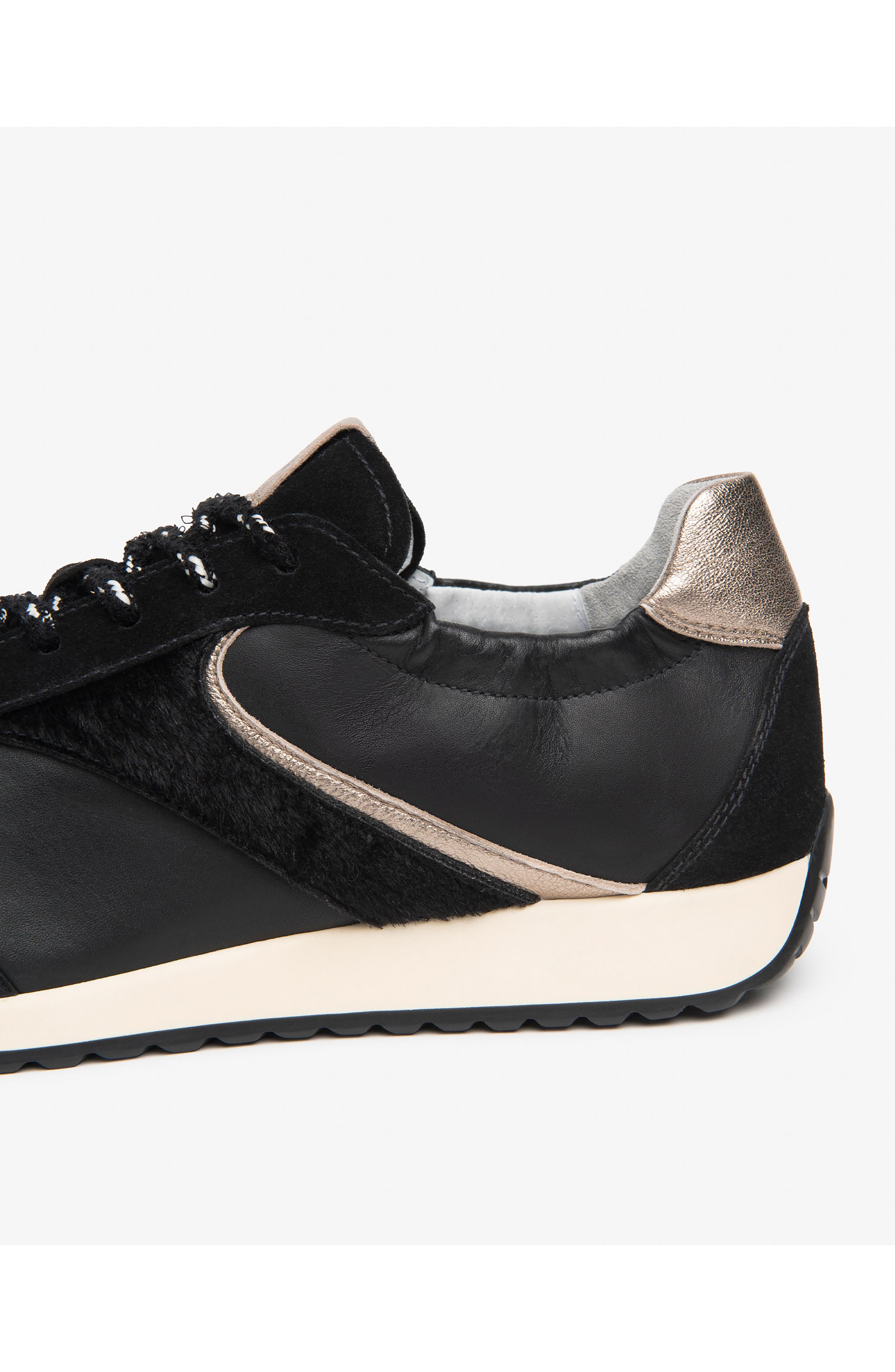 Leather Low Top Sneaker, Alternate, color, BLACK
