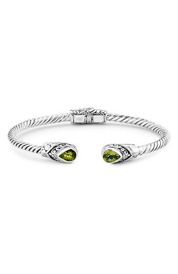 Samuel B. Silver 1.70 Ct. Tw. Amethyst Twisted Cable Bangle Bracelet In Green