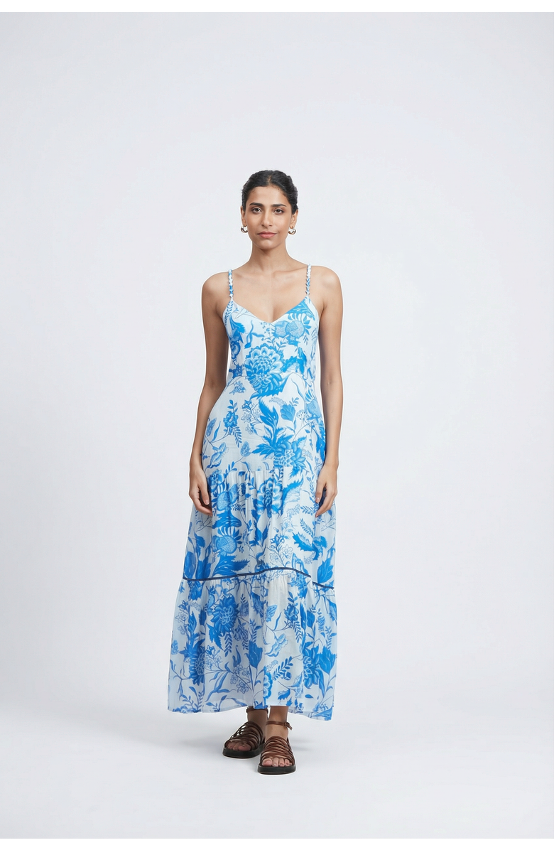 Ro's Garden Brittany Midi Dress, Main, color, Blue Tiffany