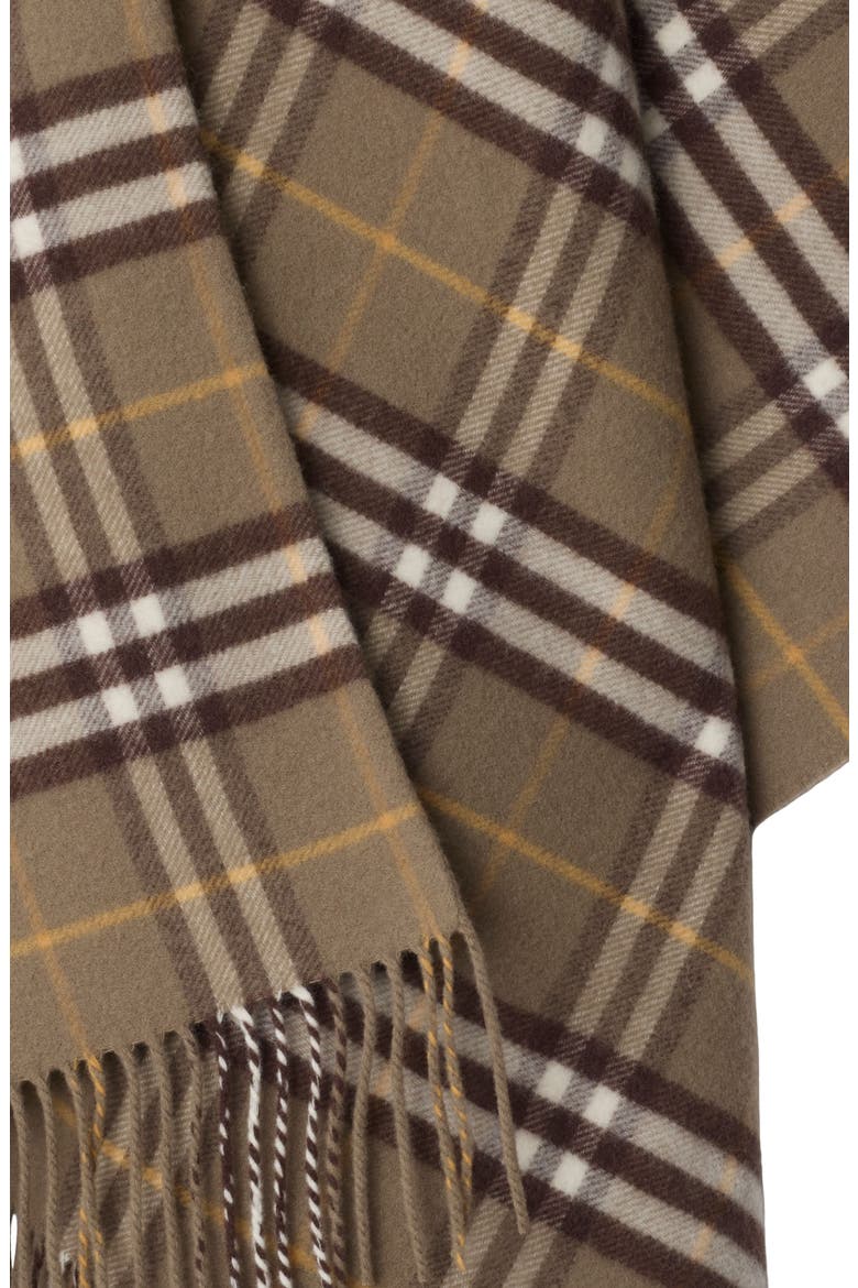 Check Double Face Wool & Cashmere Cape, Alternate, color, VOLE