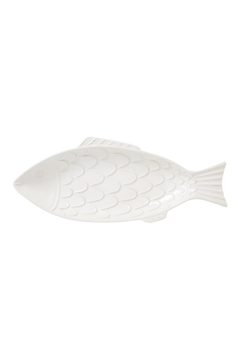 'Berry and Thread' Ceramic Fish Platter, Main, color, WHITE