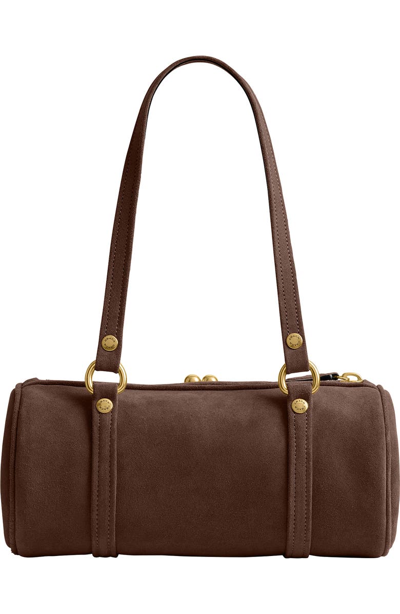 COACH Kisslock 28 Leather Barrel Bag, Alternate, color,