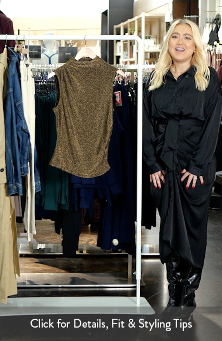 Mylie Metallic Shimmer Funnel Neck Tank, sales video thumbnail