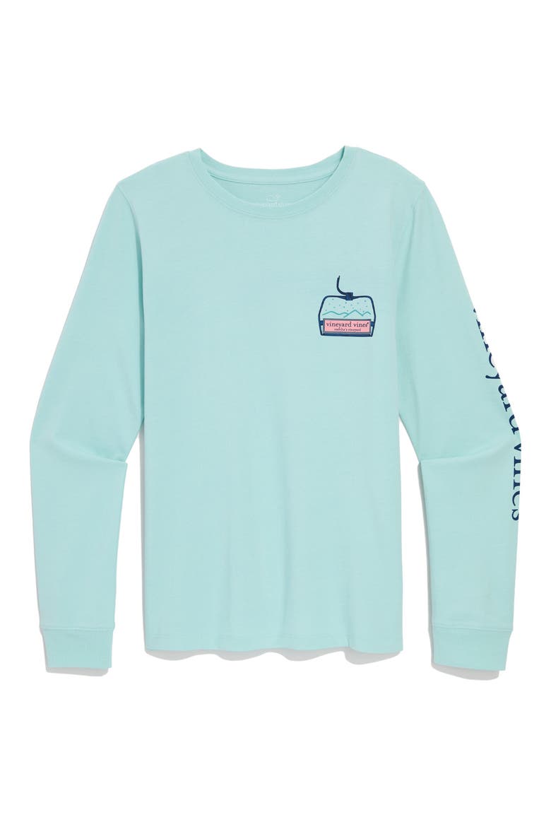 Ski Lift Cotton Graphic T-Shirt, Main, color, AQUA HAZE