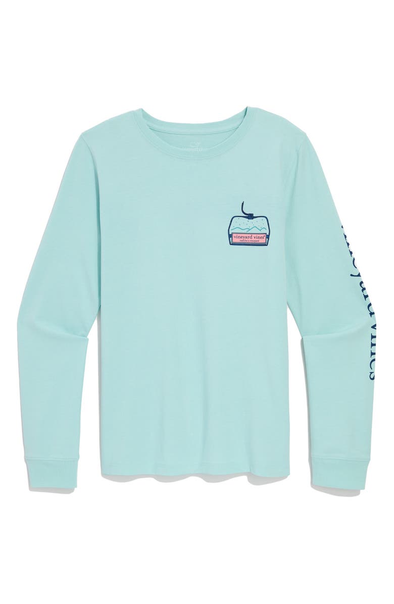 vineyard vines Ski Lift Cotton Graphic T-Shirt, Main, color, Aqua Haze
