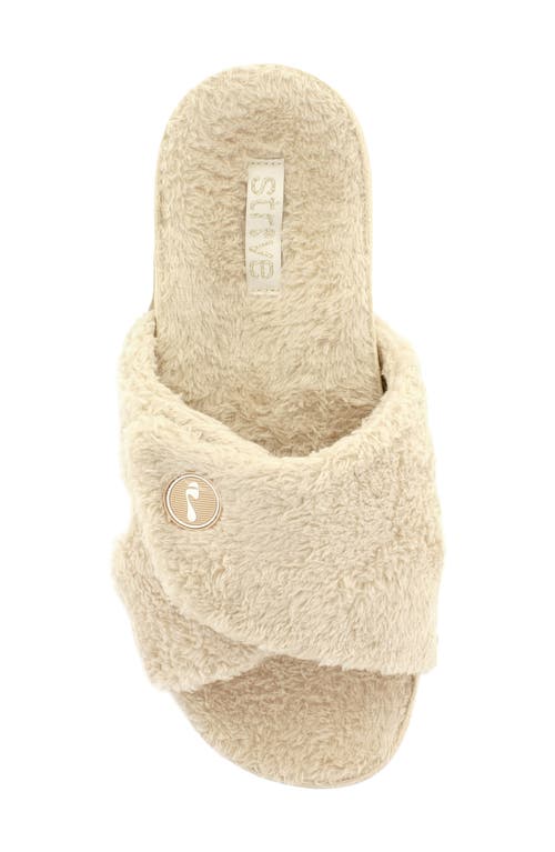 Strive Zoey Faux Fur Slipper In Neutral