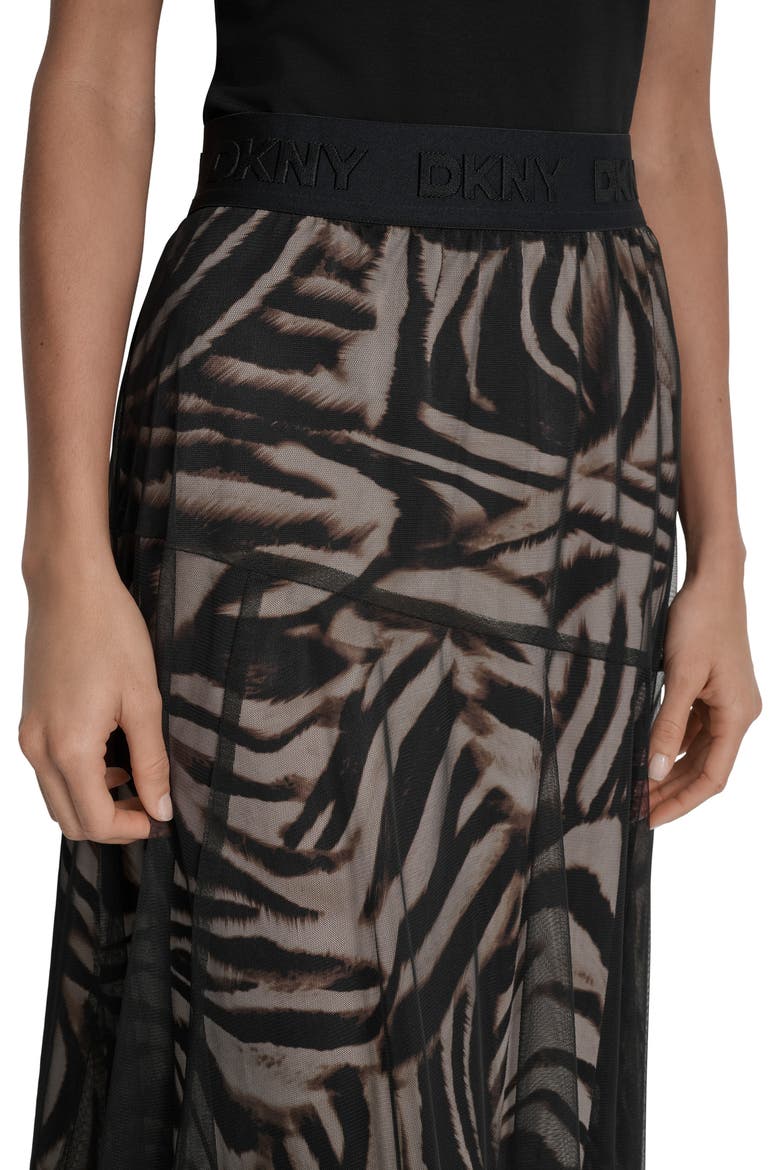 Zebra Stripe Layered Mesh A-Line Skirt, Alternate, color, BLURRED ZEBRA