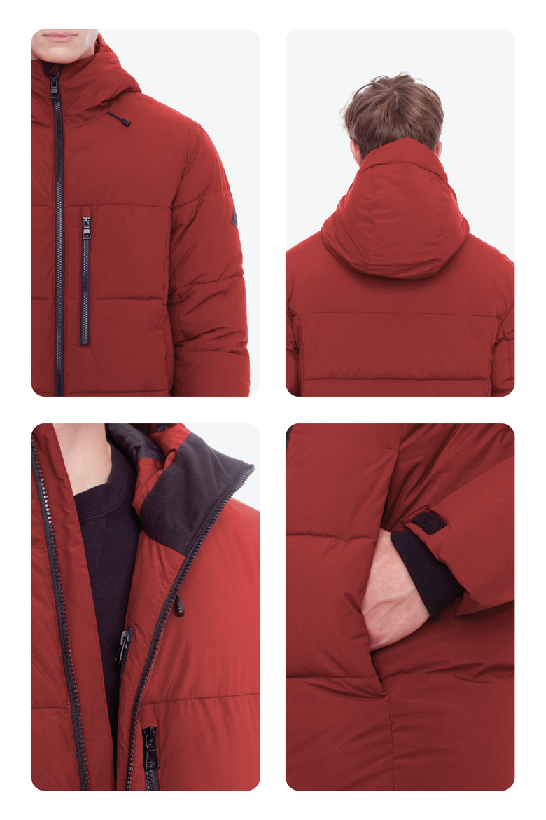 BANFF - Vegan Down Mid-Weight Quilted Puffer Jacket, Alternate, color, DEEP RED