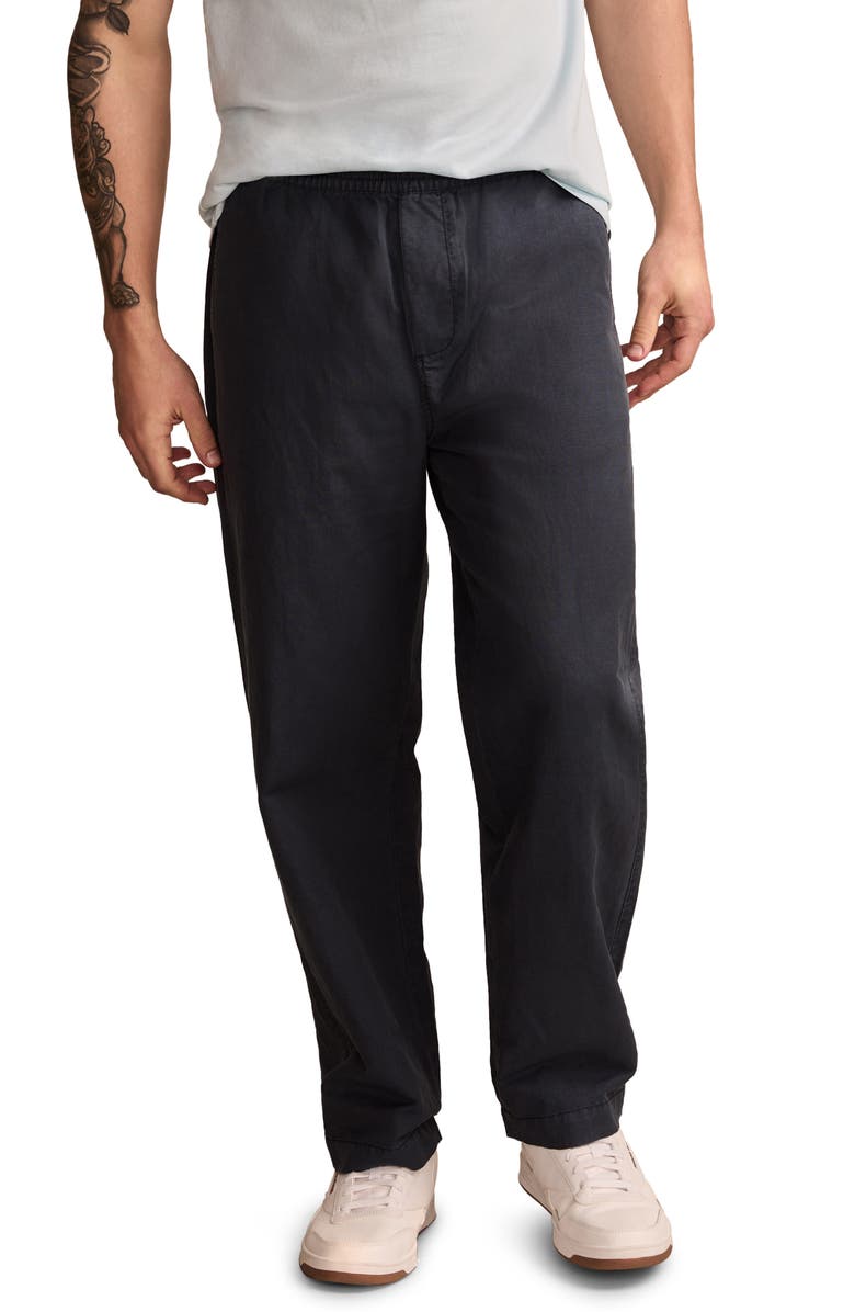 Lucky Brand Elastic Waist Linen & Cotton Pants, Main, color, 