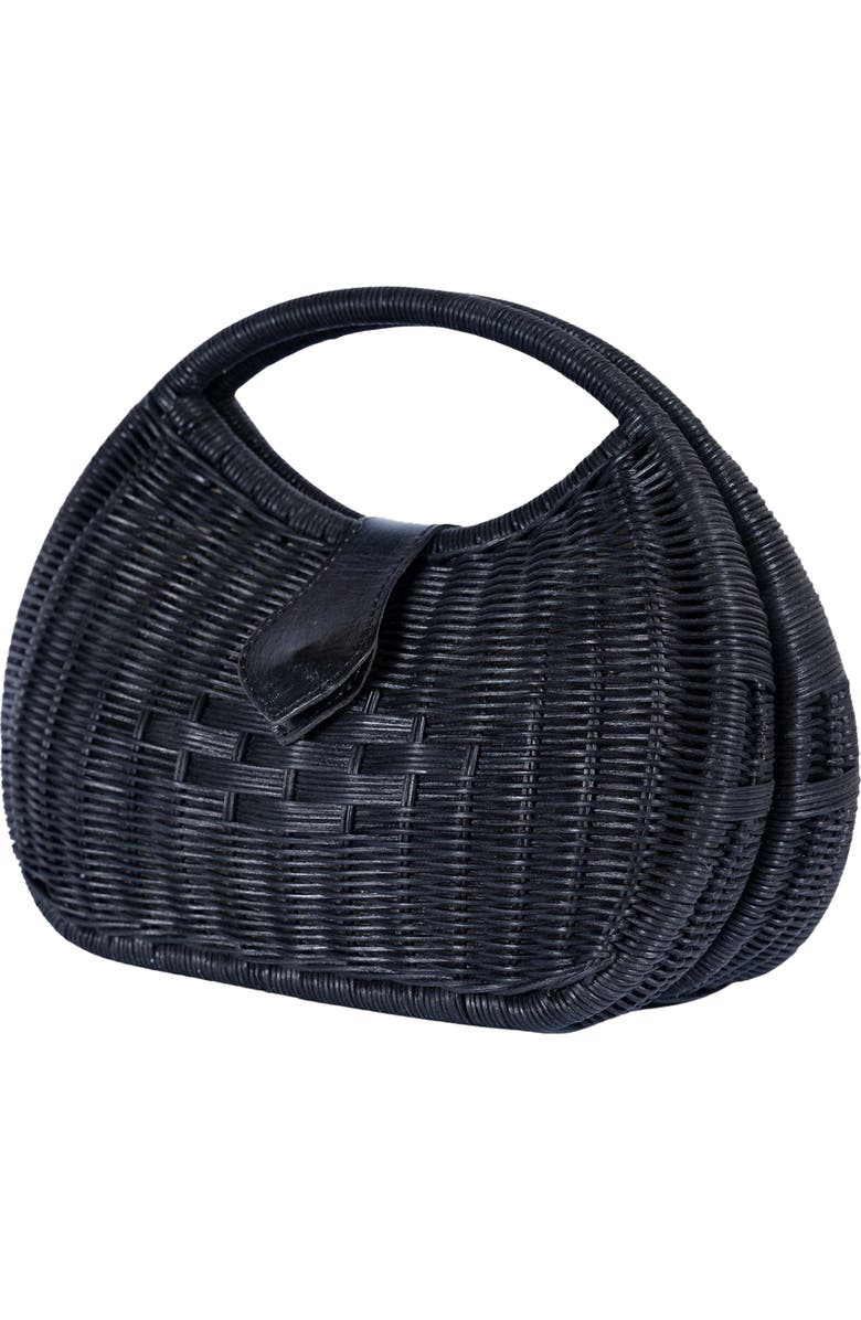 Jelavu Artemis Half Moon Rattan Hand Bag, Alternate, color, Black