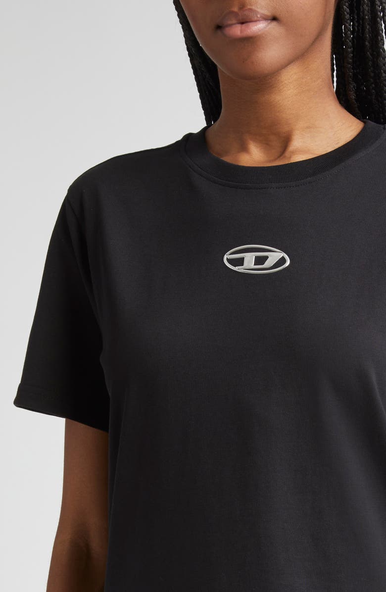 DIESEL<sup>®</sup> Metallic Oval D Cutout T-Shirt, Alternate, color, Black