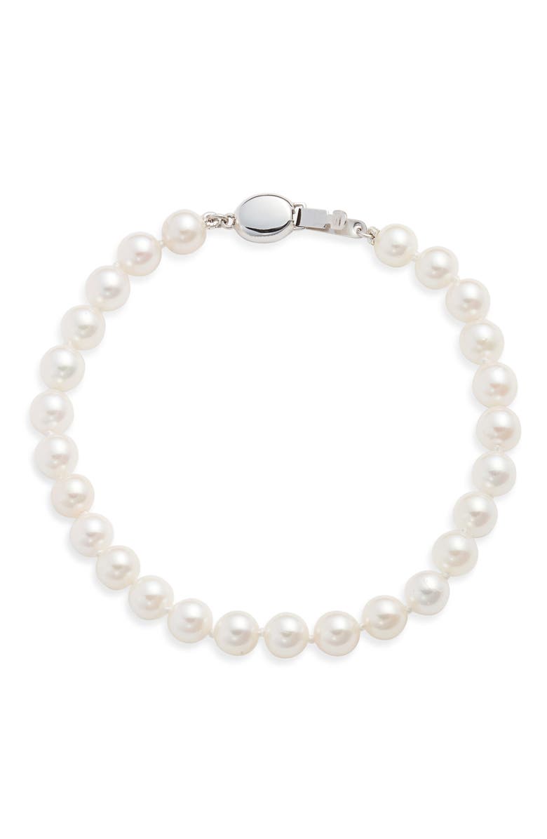 Nordstrom Akoya Pearl Bracelet, Main, color, White- 14K White Gold