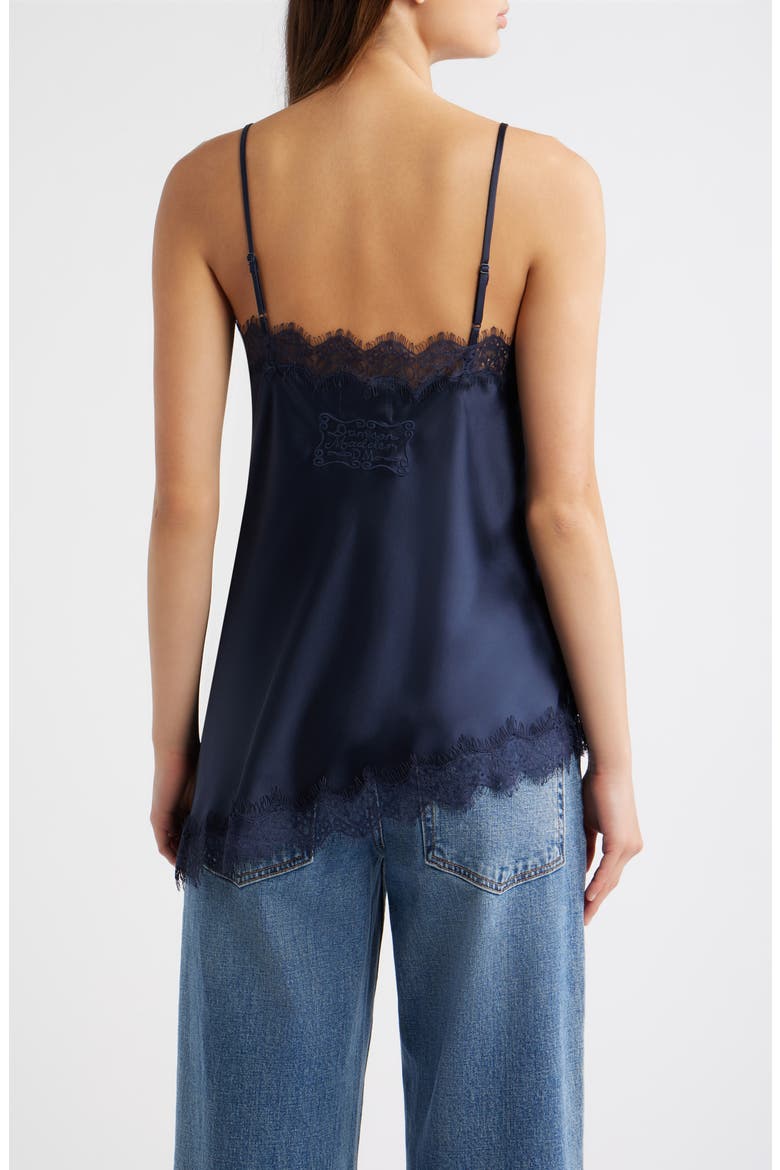 Tansy Satin and Lace Cami, Alternate, color, NAVY