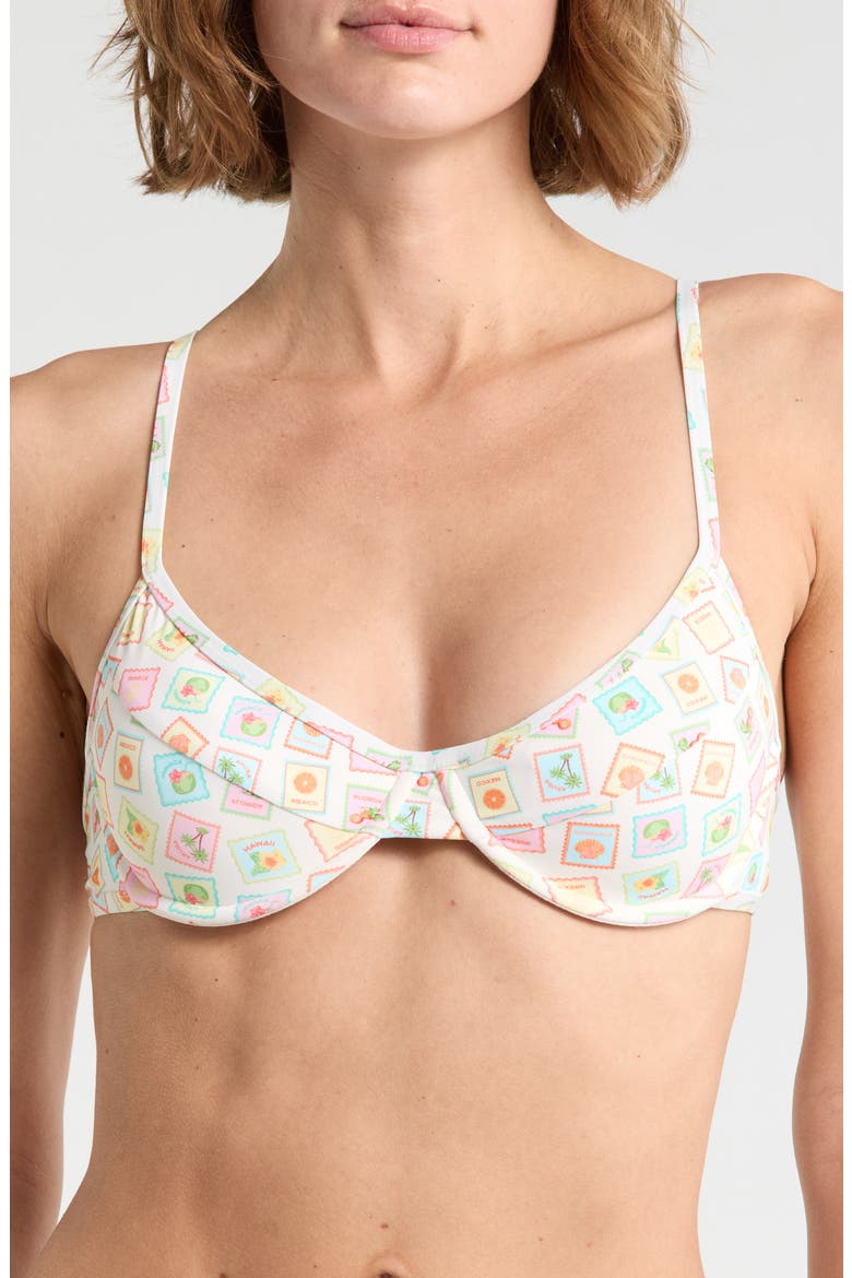 West Coast Underwire Bikini Top, Main, color, COLLECTING STAMPS