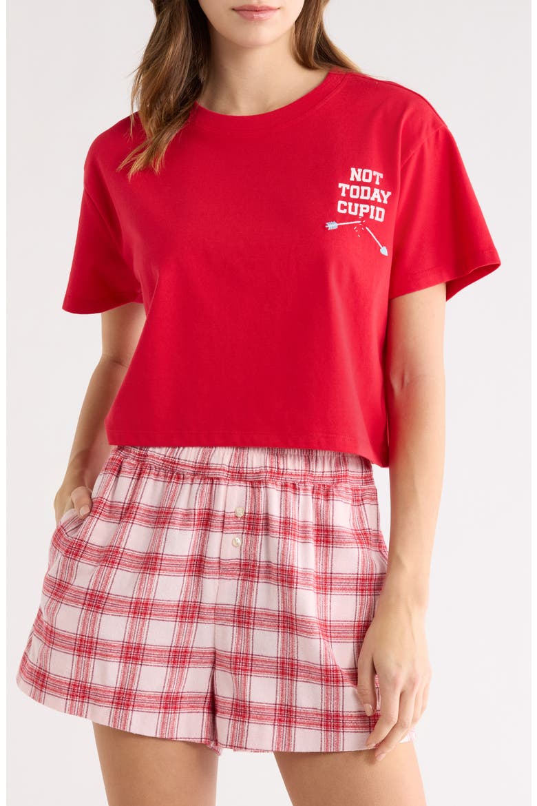 Boxy Crop Sleep T-Shirt, Main, color, RED VALENTINE GRAPHIC