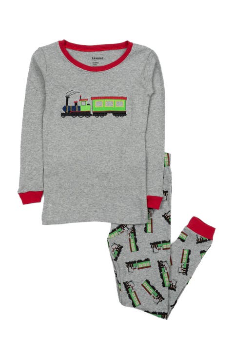 Kids Cotton Two-Piece Printed Pajamas, Vehicles & Machines (Toddler, Little Kid & Big Kid)