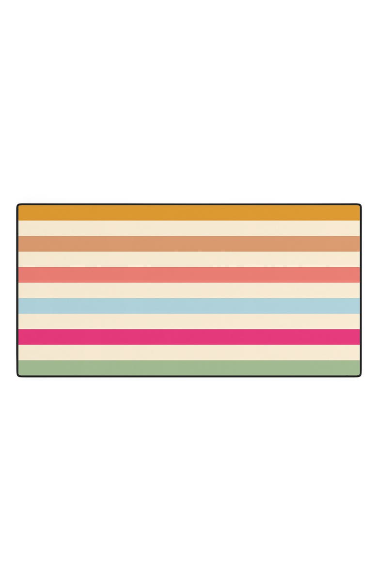 Deny Designs Rainbow Stripes Desk Mat, Main, color, Ivory Multi