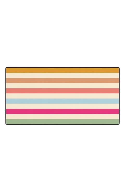 Rainbow Stripes Desk Mat
