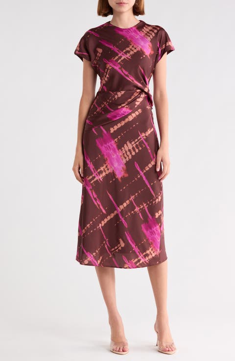 Avery Print Front Twist Dress