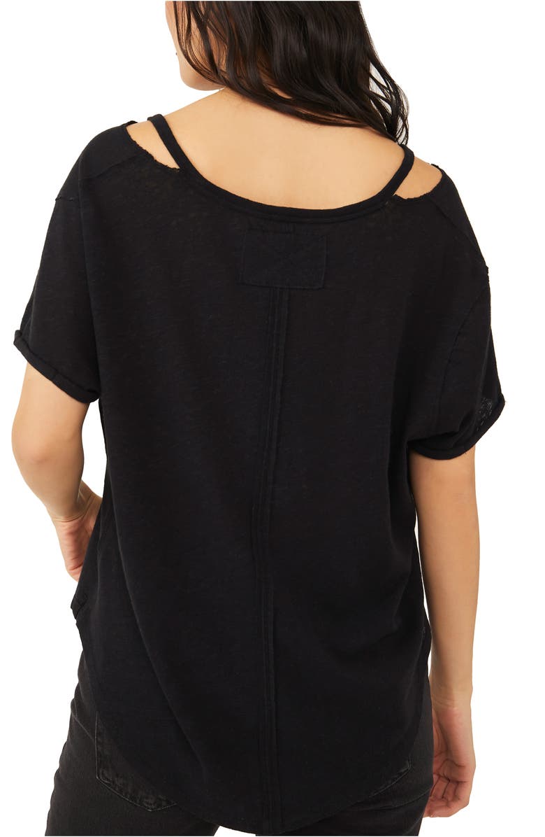 Free People Women's Over U Linen Blend T-Shirt, Alternate, color, 