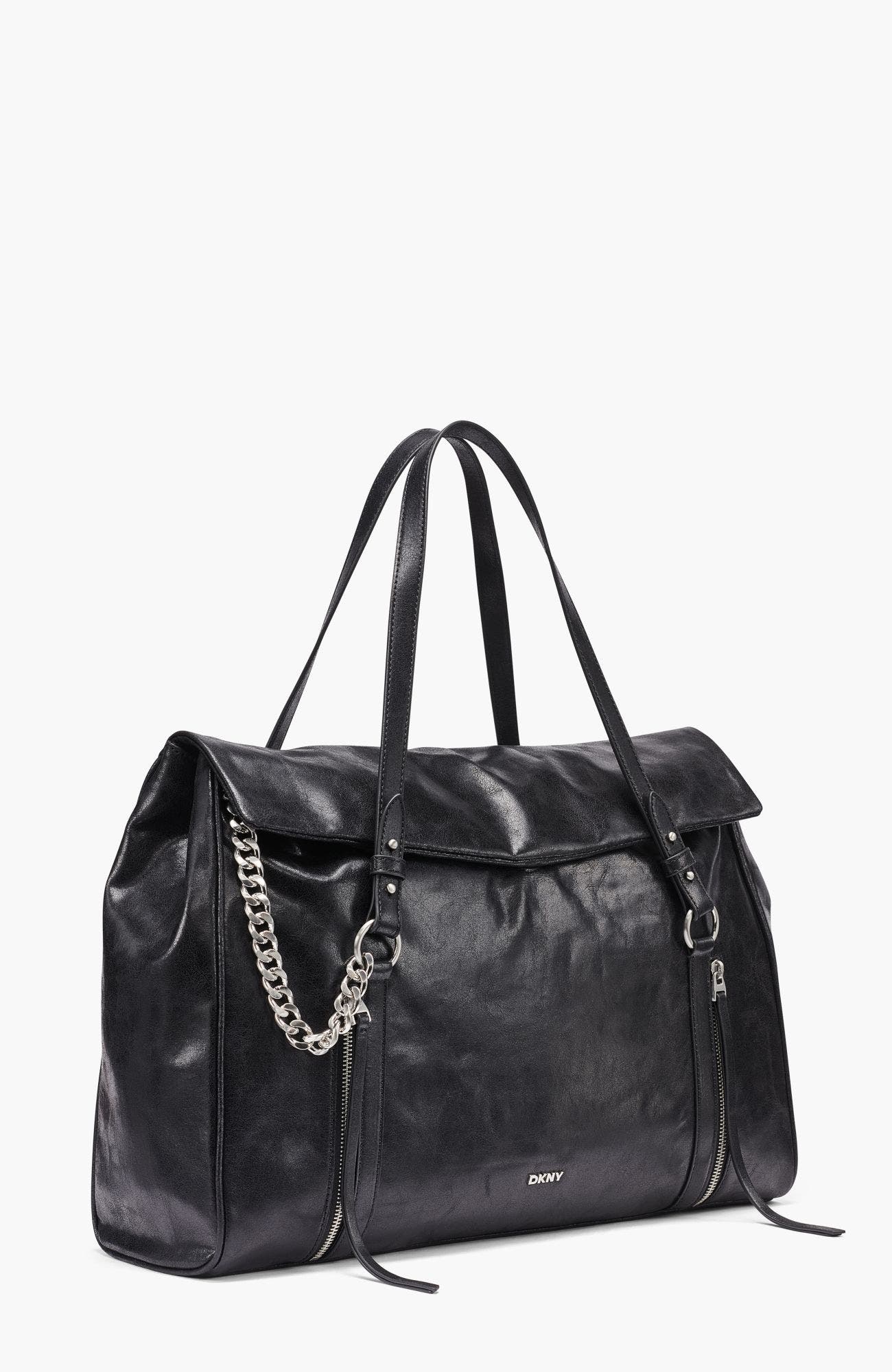 Skye Large Satchel, Alternate, color, Black/Silver