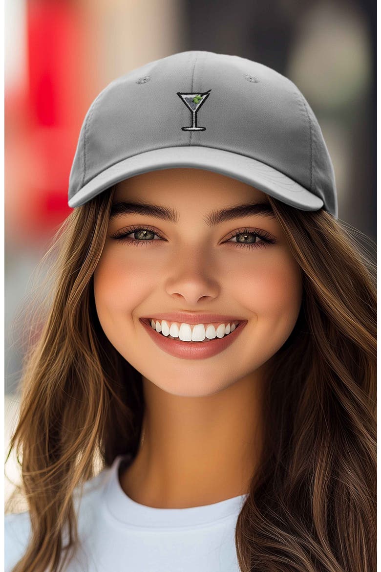 Martini Embroidered Casual Cap, Alternate, color, Gray