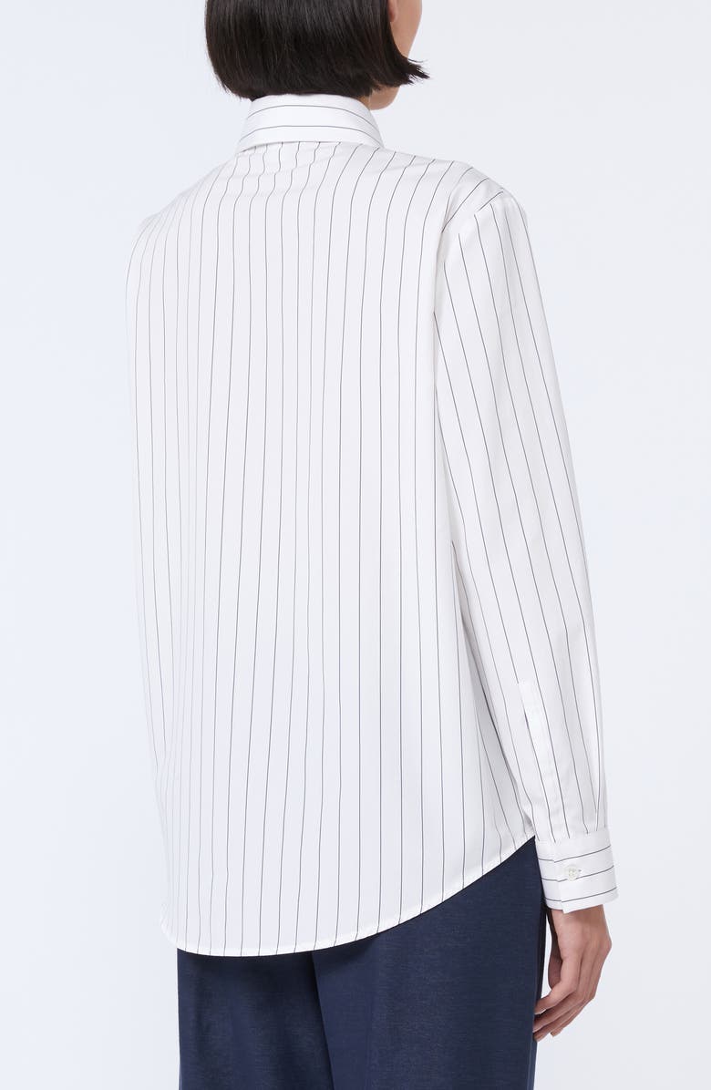 MM by Max Mara Effige Cotton Button-Up Shirt, Alternate, color, White