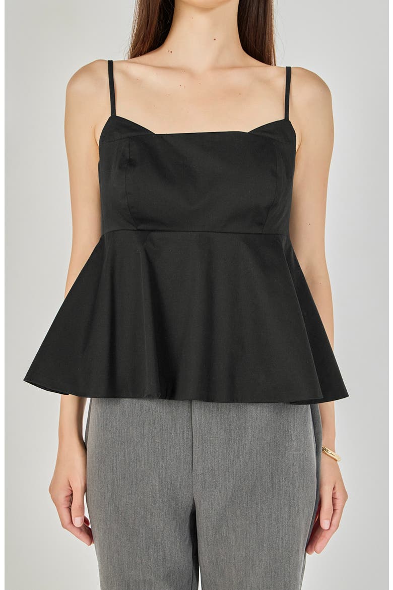 Peplum Camisole, Main, color, BLACK