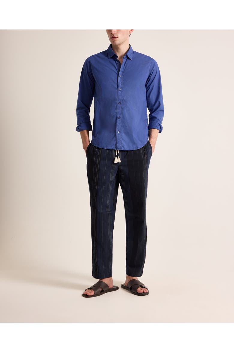 Giles Tailored Fit Garment Dye Poplin Shirt, Main, color, NIGHTFALL BLUE