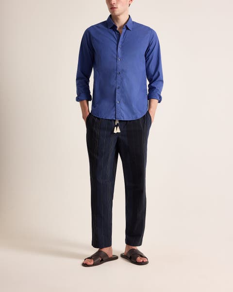 Giles Tailored Fit Garment Dye Poplin Shirt