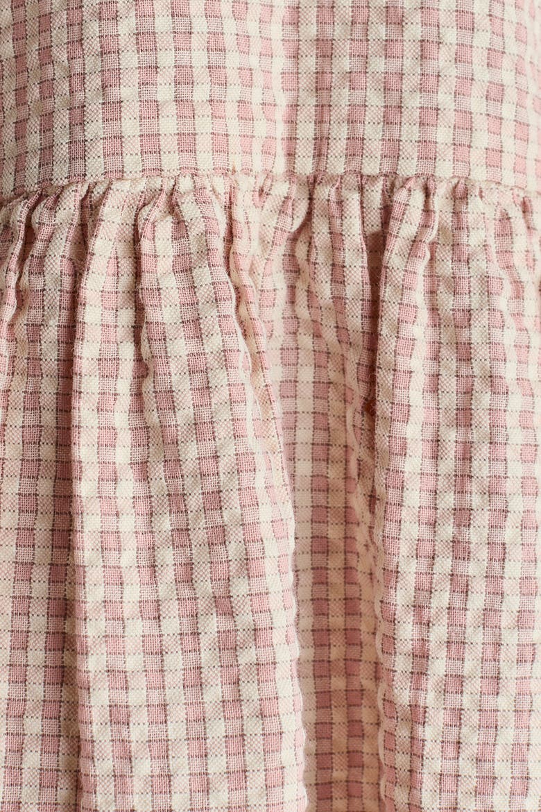 Cotton Dress, Alternate, color, Light pink/beige checked