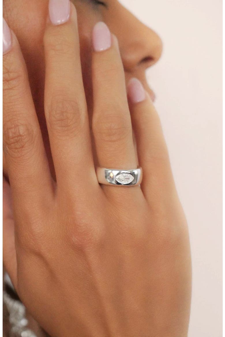 Teasure Marquise Cubic Zirconia Ring, Alternate, color, SILVER